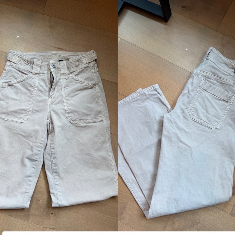 American Eagle Khaki Wide Leg Pants